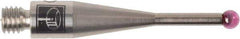 Renishaw - 0.0787 Inch Ball Diameter, Stainless Steel Stem, M3 Thread, Ruby Point Ball Tip CMM Stylus - 0.378 Inch Working Length, 0.05 Inch Stem Diameter, 0.8268 Inch Overall Length - Strong Tooling