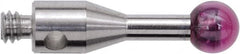 Renishaw - 0.1181 Inch Ball Diameter, Stainless Steel Stem, M2 Thread, Ruby Point Ball Tip CMM Stylus - 0.2756 Inch Working Length, 0.0591 Inch Stem Diameter, 0.3937 Inch Overall Length - Strong Tooling