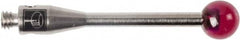 Renishaw - 0.1575 Inch Ball Diameter, Stainless Steel Stem, M2 Thread, Ruby Point Ball Tip CMM Stylus - 0.7874 Inch Working Length, 0.0591 Inch Stem Diameter, 0.7874 Inch Overall Length - Strong Tooling