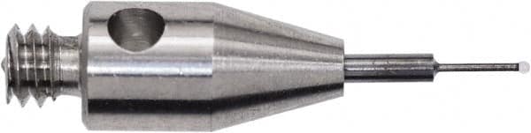 Renishaw - 0.0118 Inch Ball Diameter, Carbide Stem, M2 Thread, Ruby Point Ball Tip CMM Stylus - 0.0787 Inch Working Length, 0.01 Inch Stem Diameter, 0.3937 Inch Overall Length - Strong Tooling