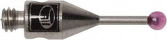 Renishaw - 0.0591 Inch Ball Diameter, Stainless Steel Stem, M2 Thread, Ruby Point Ball Tip CMM Stylus - 0.1772 Inch Working Length, 0.028 Inch Stem Diameter, 0.3937 Inch Overall Length - Strong Tooling