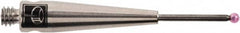 Renishaw - 0.0394 Inch Ball Diameter, Carbide Stem, M2 Thread, Ruby Point Ball Tip CMM Stylus - 0.2756 Inch Working Length, 0.028 Inch Stem Diameter, 0.7874 Inch Overall Length - Strong Tooling