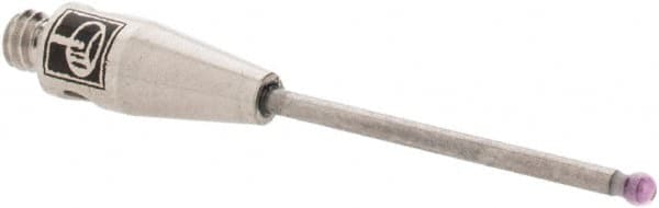 Renishaw - 0.0394 Inch Ball Diameter, Carbide Stem, M2 Thread, Ruby Point Ball Tip CMM Stylus - 1/2 Inch Working Length, 0.04 Inch Stem Diameter, 0.7874 Inch Overall Length - Strong Tooling