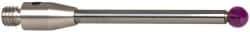 Renishaw - 0.0984 Inch Ball Diameter, Carbide Stem, M3 Thread, Ruby Point Ball Tip CMM Stylus - 0.8858 Inch Working Length, 0.0787 Inch Stem Diameter, 1.1811 Inch Overall Length - Strong Tooling