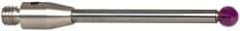 Renishaw - 0.0984 Inch Ball Diameter, Carbide Stem, M3 Thread, Ruby Point Ball Tip CMM Stylus - 1/2 Inch Working Length, 0.0787 Inch Stem Diameter, 0.7953 Inch Overall Length - Strong Tooling