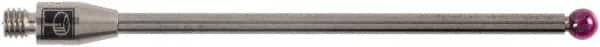 Renishaw - 0.1181 Inch Ball Diameter, Carbide Stem, M3 Thread, Ruby Point Ball Tip CMM Stylus - 1.7205 Inch Working Length, 0.0787 Inch Stem Diameter, 1.9685 Inch Overall Length - Strong Tooling