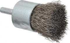 Anderson - 1" Brush Diam, Crimped, End Brush - 1/4" Diam Shank, 22,000 Max RPM - Strong Tooling