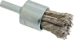 Anderson - 3/4" Brush Diam, Knotted, End Brush - 1/4" Diam Shank, 22,000 Max RPM - Strong Tooling