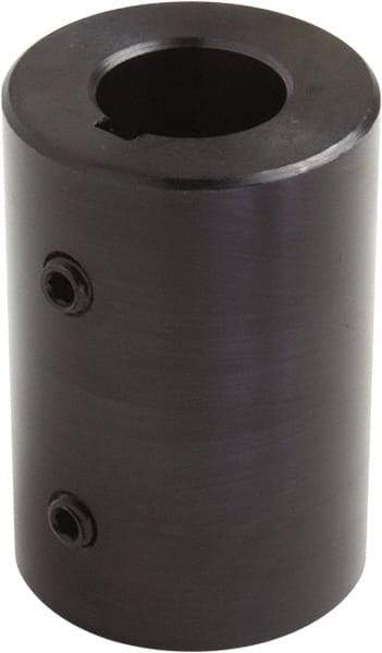 Climax Metal Products - 1-3/4" Inside x 2-3/4" Outside Diam, Set Screw Rigid Coupling with Keyway - 4-1/2" Long x 3/8" Keyway Width x 3/16" Keyway Depth - Strong Tooling