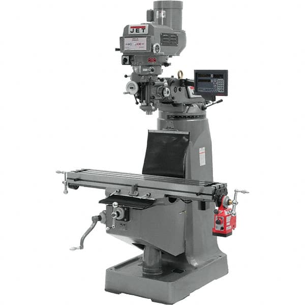 Jet - 9 x 49" 3 hp 230/460V Variable Speed Pulley Control 3 Phase Knee Milling Machine - Strong Tooling