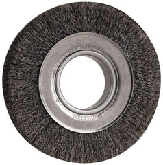 Anderson - 6" OD, 2" Arbor Hole, Crimped Steel Wheel Brush - 1" Face Width, 1-1/8" Trim Length, 0.0118" Filament Diam, 6,000 RPM - Strong Tooling