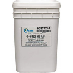 Made in USA - Coarse/Medium Grade Smooth Glass Bead - 40 to 60 Grit, 50 Lb Pail - Strong Tooling