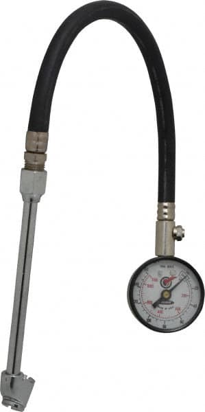 Acme - 0 to 160 psi Dial Dual Tire Pressure Gauge - Closed Check, 12' Hose Length - Strong Tooling