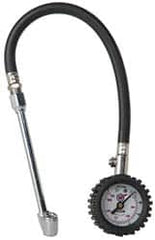 Acme - 0 to 160 psi Dial Straight Dual Tire Pressure Gauge - Closed Check, 12' Hose Length - Strong Tooling