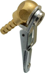 Acme - Closed Check Brass/Steel Air Chuck - Ball Foot with Clip Chuck, 1/4 Barbed - Strong Tooling