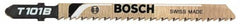 Bosch - 4" Long, 8 Teeth per Inch, High Carbon Steel Jig Saw Blade - Toothed Edge, 1/4" Wide x 0.05" Thick, T-Shank, Ground Side Tooth Set - Strong Tooling