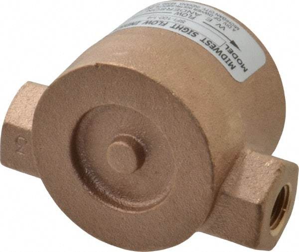 Dwyer - 1/4 Inch, Bronze Body Sight Flow Indicator - 125 Max psi, 3 Inch Overall Length, 200°F - Strong Tooling