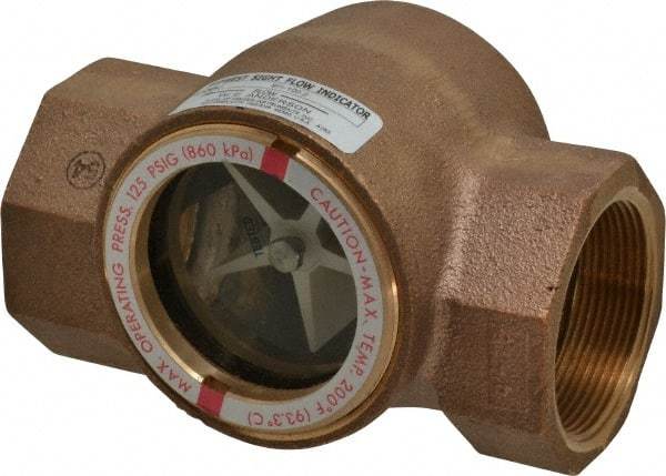 Dwyer - 2 Inch, Bronze Body Sight Flow Indicator - 125 Max psi, 5-11/16 Inch Overall Length, 200°F - Strong Tooling