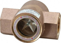 Dwyer - 1 Inch, Bronze Body Sight Flow Indicator - 125 Max psi, 4-3/8 Inch Overall Length, 200°F - Strong Tooling