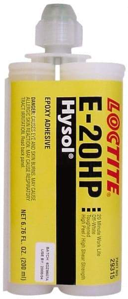 Loctite - 200 mL Cartridge Two Part Epoxy - 20 min Working Time, 4,690 psi Shear Strength, Series E-20HP - Strong Tooling