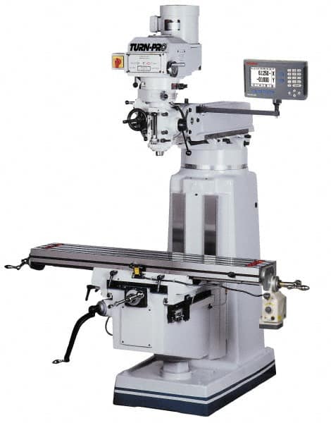 Value Collection - 9" Table Width x 49" Table Length, Variable Speed Pulley Control, 3 Phase Knee Milling Machine - R8 Spindle Taper, 3 hp - Strong Tooling