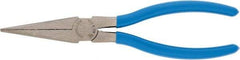 Channellock - 7-1/2" OAL, 1-21/32" Jaw Length x 3/4" Jaw Width, Long Nose Pliers - Crosshatch Jaw, Standard Head, Plastic Dipped Handles - Strong Tooling