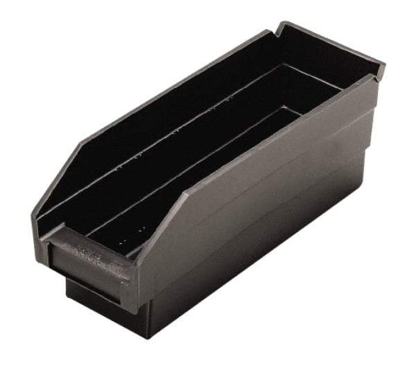 Quantum Storage - 11-5/8" Deep, Black Polypropylene Hopper Shelf Bin - 4" High x 4-1/8" Wide x 11-5/8" Long - Strong Tooling