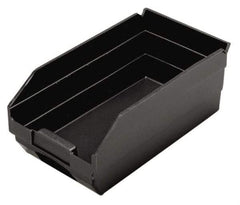 Quantum Storage - 11-5/8" Deep, Black Polypropylene Hopper Shelf Bin - 4" High x 6-5/8" Wide x 11-5/8" Long - Strong Tooling