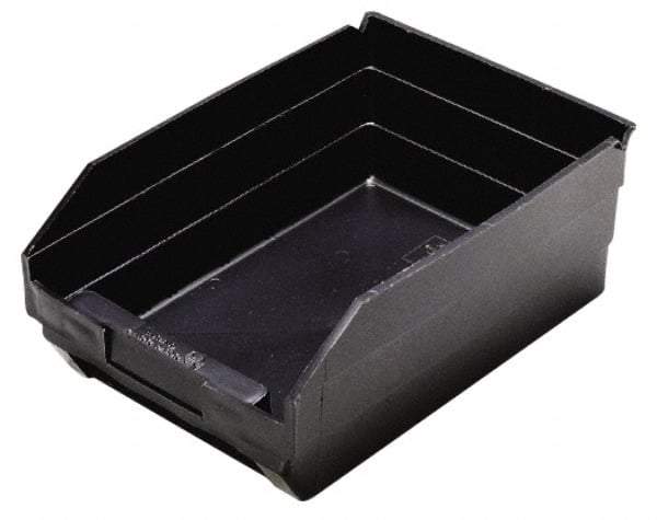 Quantum Storage - 11-5/8" Deep, Black Polypropylene Hopper Shelf Bin - 4" High x 8-3/8" Wide x 11-5/8" Long - Strong Tooling