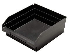 Quantum Storage - 11-5/8" Deep, Black Polypropylene Hopper Shelf Bin - 4" High x 11-1/8" Wide x 11-5/8" Long - Strong Tooling