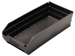 Quantum Storage - 17-7/8" Deep, Black Polypropylene Hopper Shelf Bin - 4" High x 8-3/8" Wide x 17-7/8" Long - Strong Tooling