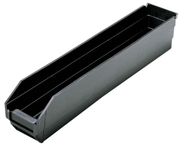 Quantum Storage - 23-5/8" Deep, Black Polypropylene Hopper Shelf Bin - 4" High x 4-1/8" Wide x 23-5/8" Long - Strong Tooling