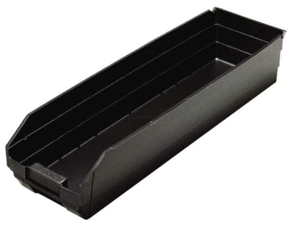 Quantum Storage - 23-5/8" Deep, Black Polypropylene Hopper Shelf Bin - 4" High x 6-5/8" Wide x 23-5/8" Long - Strong Tooling