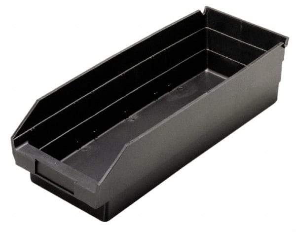 Quantum Storage - 23-5/8" Deep, Black Polypropylene Hopper Shelf Bin - 4" High x 8-3/8" Wide x 23-5/8" Long - Strong Tooling