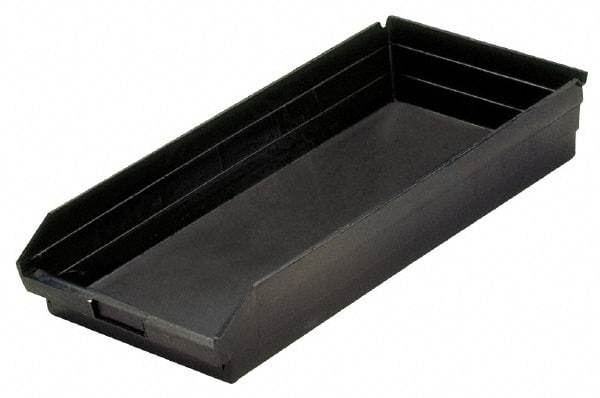 Quantum Storage - 23-5/8" Deep, Black Polypropylene Hopper Shelf Bin - 4" High x 11-1/8" Wide x 23-5/8" Long - Strong Tooling