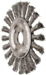 Value Collection - 5" OD, 7/8" Arbor Hole, Knotted Steel Wheel Brush - 1/2" Face Width, 1-1/8" Trim Length, 0.008" Filament Diam, 10,000 RPM - Strong Tooling