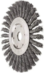 Value Collection - 7" OD, 7/8" Arbor Hole, Knotted Steel Wheel Brush - 1/2" Face Width, 1-11/16" Trim Length, 0.012" Filament Diam, 9,000 RPM - Strong Tooling