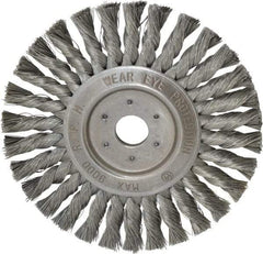 Value Collection - 7" OD, 7/8" Arbor Hole, Knotted Steel Wheel Brush - 1/2" Face Width, 1-11/16" Trim Length, 0.008" Filament Diam, 9,000 RPM - Strong Tooling