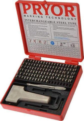 Pryor - 112 Piece, 1/16 Inch Character, Hardened Steel Type Set - 18 Character Capacity - Strong Tooling