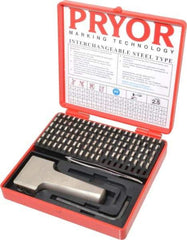 Pryor - 112 Piece, 3/32 Inch Character, Hardened Steel Type Set - 12 Character Capacity - Strong Tooling