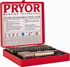 Pryor - 112 Piece, 1/8 Inch Character, Hardened Steel Type Set - 9 Character Capacity - Strong Tooling