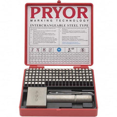 Pryor - 106 Piece, 3/16 Inch Character, Hardened Steel Type Set - 8 Character Capacity - Strong Tooling