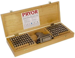 Pryor - 106 Piece, 3/8 Inch Character, Hardened Steel Type Set - 6 Character Capacity - Strong Tooling