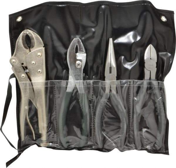 Value Collection - 4 Piece Plier Set - Comes in Plastic Pouch - Strong Tooling