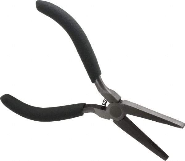 Value Collection - 5" OAL, 1" Jaw Length x 5/8" Jaw Width, Long Nose Mini Pliers - Standard Jaw, Flat Nose Head, Plastic Dipped Handles - Strong Tooling