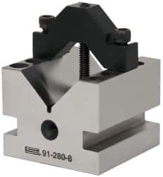 SPI - 1-3/8" Max Capacity, 90° Angle, Hardened Steel V-Block - 2-1/2" Long x 2-1/2" Wide x 2" High, Sold as Individual - Strong Tooling