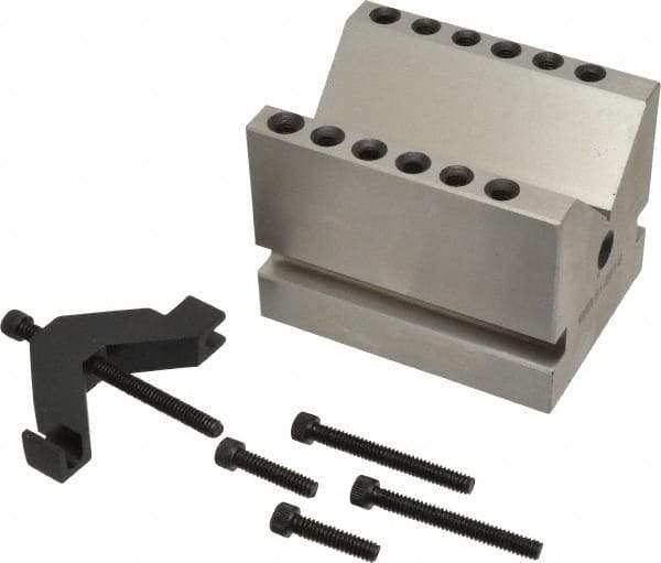 SPI - 2-3/8" Max Capacity, 90° Angle, Hardened Steel V-Block - 3" Long x 4" Wide x 3" High, Sold as Individual - Strong Tooling