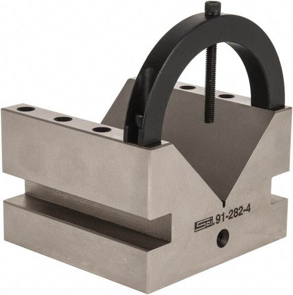 SPI - 4-3/8" Max Capacity, 90° Angle, Hardened Steel V-Block - 6" Long x 6" Wide x 4" High, Sold as Individual - Strong Tooling