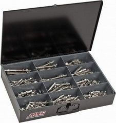 Value Collection - 290 Piece, 1/4 to 1/2" Screw, Stainless Steel Hex Drive Anchor Assortment - 1-3/4 to 5-1/2" Long - Strong Tooling