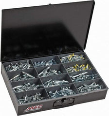 Value Collection - 684 Piece, 1/8 to 1/4" Screw, Steel Anchor Assortment - Zinc Plated - Strong Tooling